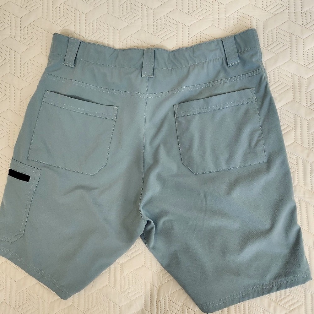 Shorts Mens Light Blue Cargo Size 36 Zip Pocket  Closure Light Breathable Casual - Picture 3 of 7